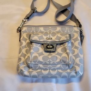 Blue coach cross body purse